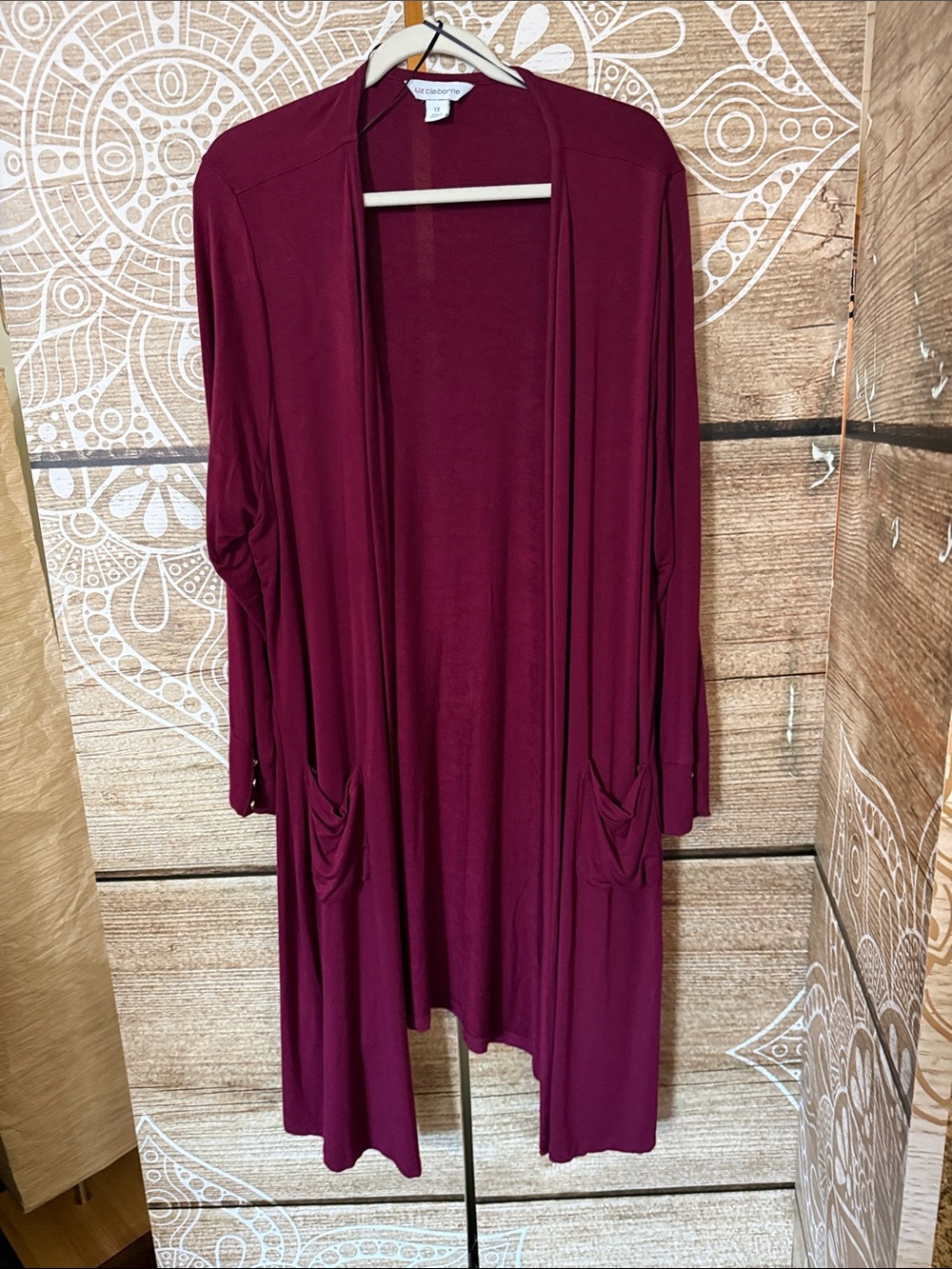 Liz Claiborne Burgundy Cardigan